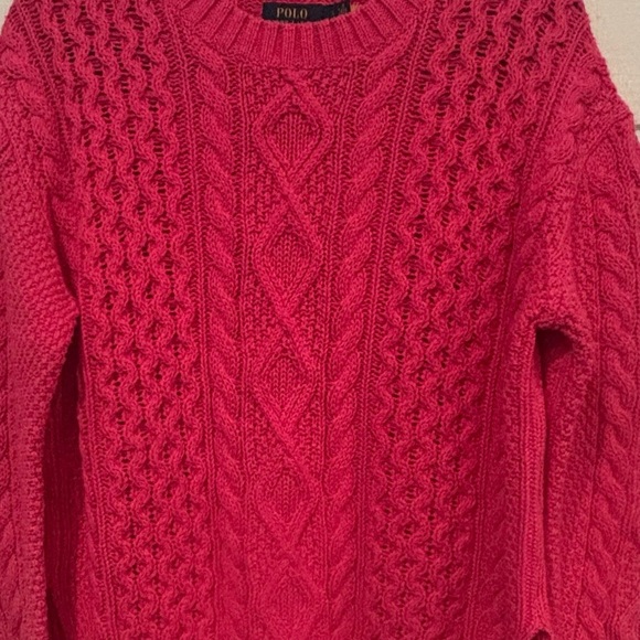 Polo by Ralph Lauren Women's Vibrant Pink Cable Knit Sweater - Picture 4 of 13